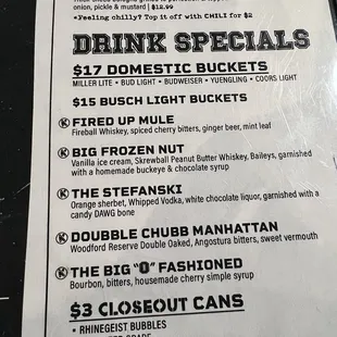 a menu for a restaurant