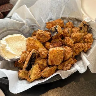 a basket of fried food
