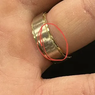 Scratches and marks on ring done by Fast Fix Jewelry