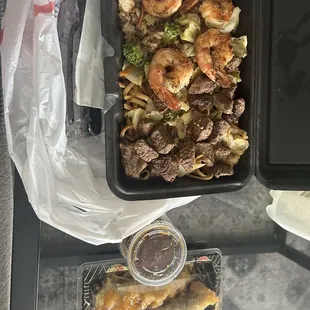 Steak &amp; shrimp hibachi &amp;  Jalapeno Poppers