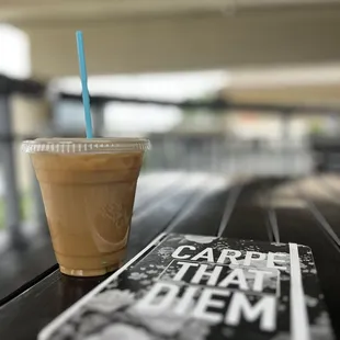 Small Iced Maple White Chocolate Latte w Almond milk