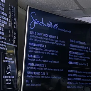 a menu for a fast food restaurant