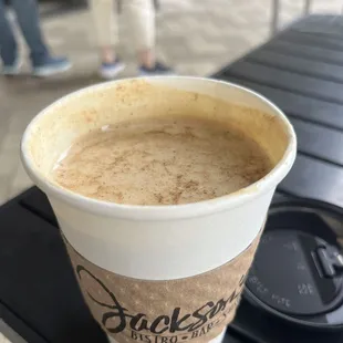 Small Hot Spiced Apple Latte w Almond milk