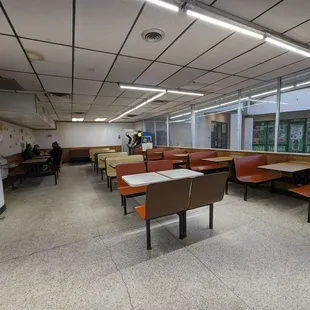 a restaurant with tables and chairs