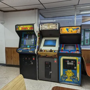a row of arcade machines