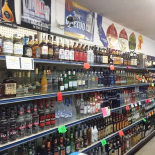 a wide selection of alcohol