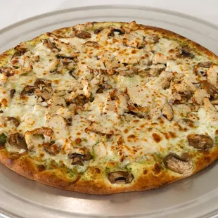 Pesto Sauce, Mushrooms and Chicken