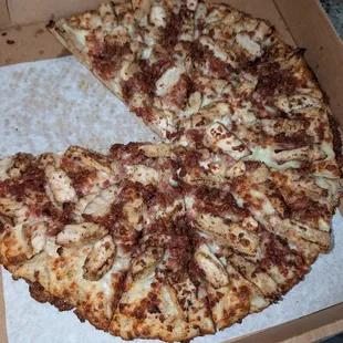 Bacon &amp; Chicken with white sauce. My fave!! Look at all that bacon