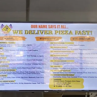 a menu for a restaurant