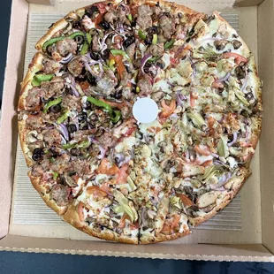 Half supreme half Alfredo chicken. $33.9 cash