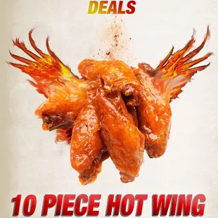 10 piece hot wing  Only for $5.99