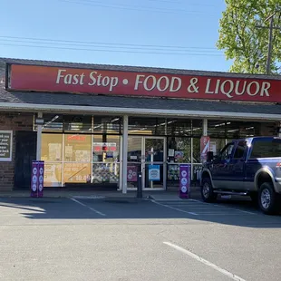 a truck parked in front