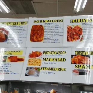 menus and prices