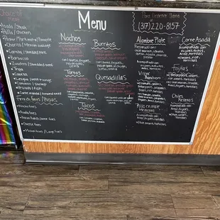 the menu