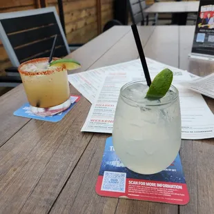 Elderflower Gimlet and Spivy Margarita