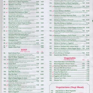 Newly updated menu! Disregard other ones.