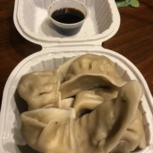 Veggie dumplings steamed