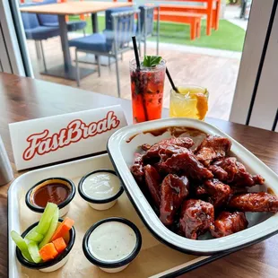 We got the 18 count of wings with the Flo-Rita and Triple Play Mojito