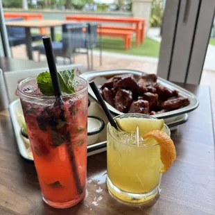 Triple Play mojito and Flor-rita