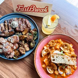 Grilled Ribeye, Catch of the day, and Flo-Rita