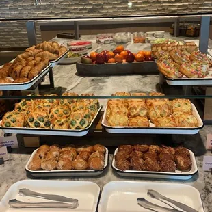 a variety of food on a counter