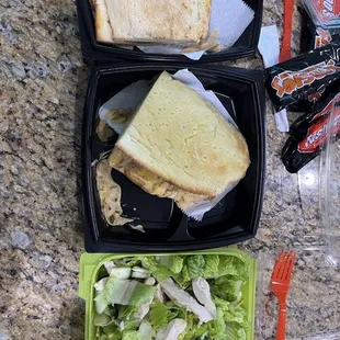 2 Southwest Turkey panini combos, &quot;Asian&quot; chicken salad