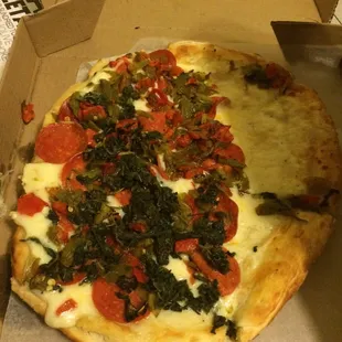 This pizza was really dilapidated.... I don&apos;t know what happened...