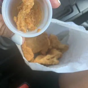 Chicken skin with vinegar! $6 something for small bag super pricey but really yummy!