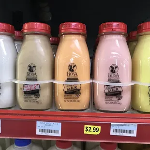 a variety of milks
