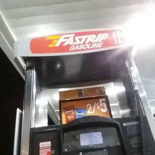 a woman at a gas station