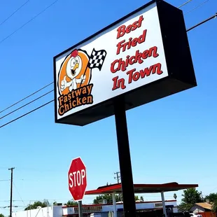 a sign for a fast food restaurant