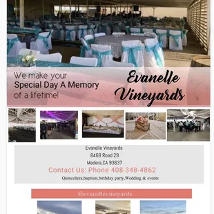 Evanelle Vineyards venue  For special events quinceñera,weddings,baptism,birthday party,company gatherings,etc...