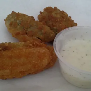 Three piece jalapeno poppers with cheddar cheese.. $2.99