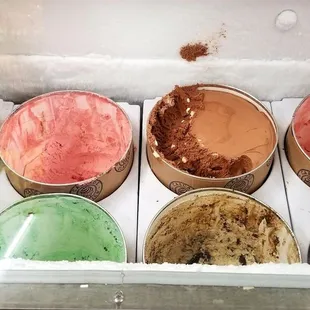 a variety of ice creams