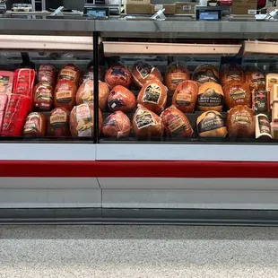 a display of various types of meat