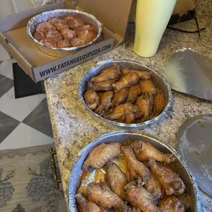 Medium wings and monkey bread