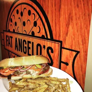 8in Steak &amp; Cheese with Garlic Parm Fries