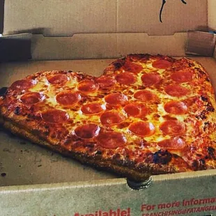 Heart Shape Pizza upon request