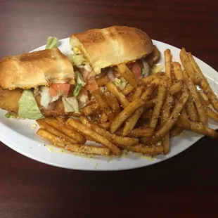 a sandwich and french fries