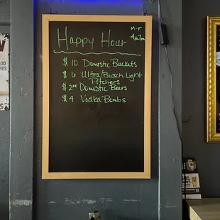 Specials for happy hour