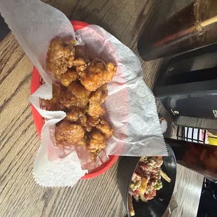 chicken wings and fried chicken, food