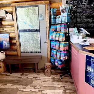 a dog sitting in front of the counter