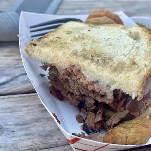 1/2 of the pitmaster sandwich, it was huge!