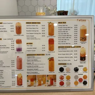 Drink menu