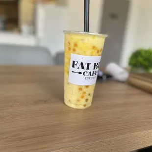 passion fruit slush with passion popping pearls