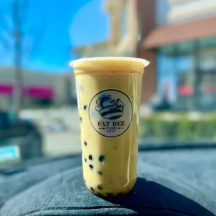 Passion Fruit Slush Frosty w/ Brown Sugar Boba