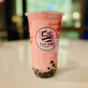 Strawberry Slush Frosty w/ Brown Sugar Boba