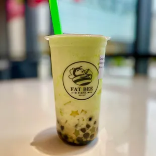 Shaken Honey Dew Star w/ Brown Sugar Boba