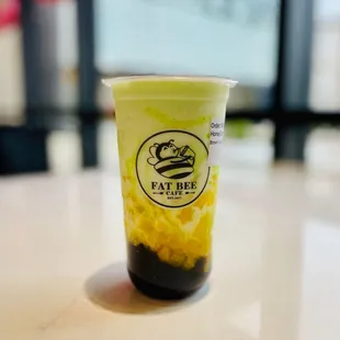 Unshaken Honey Dew Star w/ Brown Sugar Boba