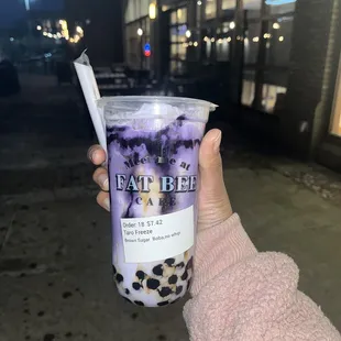 Ube Taro Freeze with Brown Sugar Boba